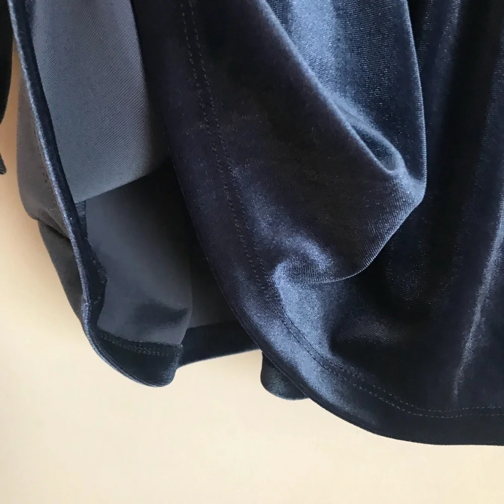 💙 Baby Girl Blue Velvet Silver Bow Dress Set NWT